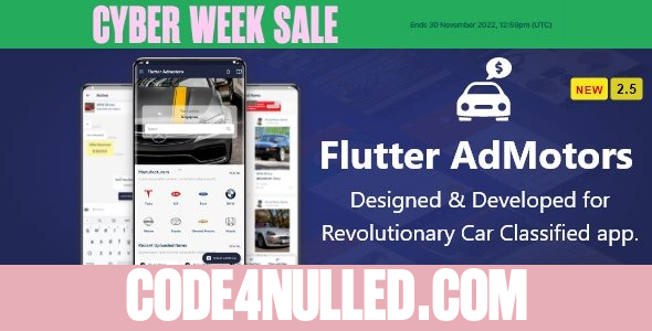 Flutter AdMotors For Car Classified BuySell iOS and Android App with Chat v2.5