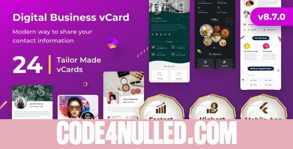 VCard SaaS v8.7.0 - Digital Business Card Builder SaaS - Laravel VCard Saas - NFC Card - With Mobile App