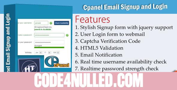 Cpanel Email Signup and Login
