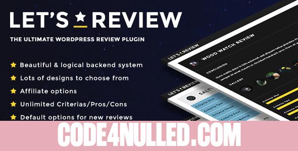 Let's Review v3.1.7 - WordPress Plugin With Affiliate Options