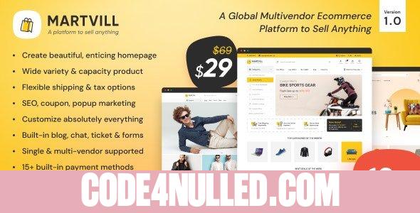 Martvill v1.6.0 - A Global Multivendor Ecommerce Platform to Sell Anything - nulled