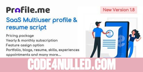 Profile.me v1.8 - Saas Multiuser Profile & Resume Script