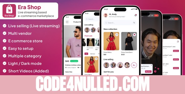 Era Shop v1.4.0 - Live Streaming, Short Video based E-commerce Store Multi Vendor