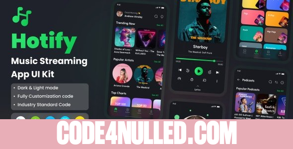 Hotify v1.0 - Music Streaming App React Native CLI Ui Kit