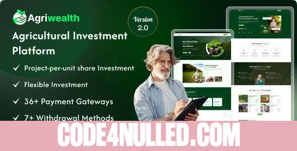 AgriWealth v2.1 - Agricultural HYIP Investment and Ecommerce Solution - nulled