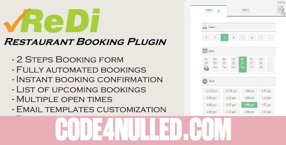ReDi v19.1219 - Restaurant Booking plugin for WordPress