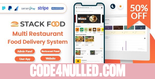 StackFood Multi Restaurant v2.0 - Food Delivery App with Laravel Admin and Restaurant Panel - nulled