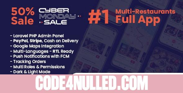 Food Delivery Flutter + PHP Laravel Admin Panel v1.4