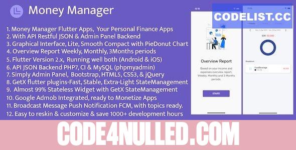 Money Manager Flutter Apps, with API & Admin Panel v1.0