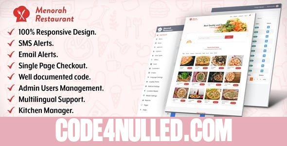 Menorah Restaurant v1.0 - Restaurant Food Ordering System