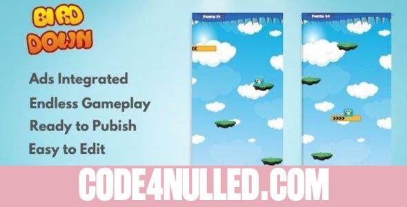 Bird Down 2D - Arcade Unity Game