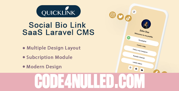 QuickBioLink v3.1 - Bio Link SaaS for Creators, Influencers and Businesses - nulled