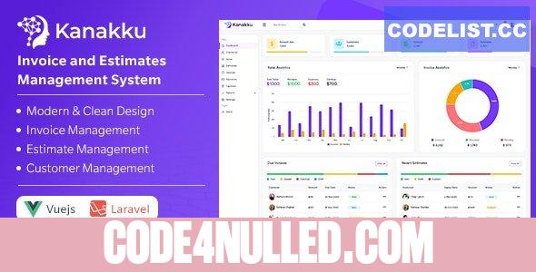 Kanakku v1.2 - Invoice and Estimates Management System - (Frontend - Vuejs + Backend - Laravel)
