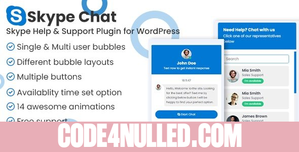 Skype Chat Support Pro v1.0 - WordPress Plugin