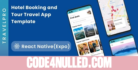 TravelPro v3.0 - React Native Hotel Booking and Tour Travel App Template