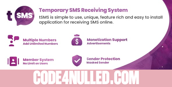tSMS - Temporary SMS Receiving System