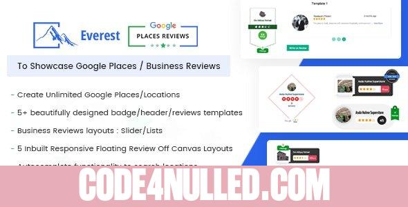 Everest Google Places Reviews v2.0.9 - Best WordPress Plugin To Showcase Google Places / Business Reviews