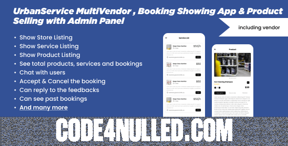 UrbanService v1.0 - Multipurpose User and Vendor Booking App