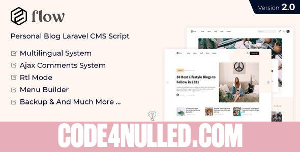 Flow v2.11 - Laravel Personal Multilingual Blog Script  - nulled