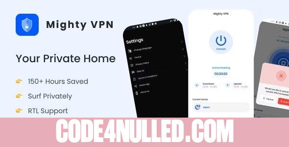 MightyVPN v8.0 - Flutter app for Secure VPN and Fast Servers VPN