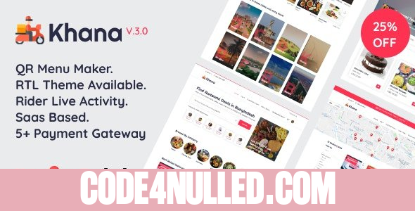 Khana v3.2 - Multi Resturant Food Ordering, Restaurant Management With Saas And QR Menu Maker