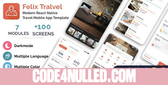 Felix Travel v1.1.11 - mobile React Native travel app template