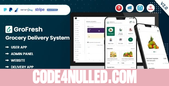 GroFresh v2.0 - (Grocery, Pharmacy, eCommerce, Store) App and Web with Laravel Admin Panel + Delivery App - nulled