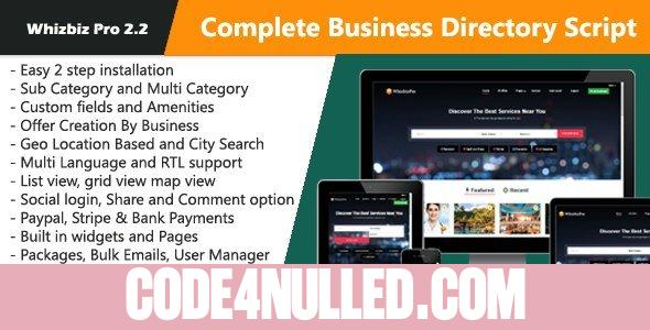 Whizbiz Pro v2.6 - Complete Business Directory Script