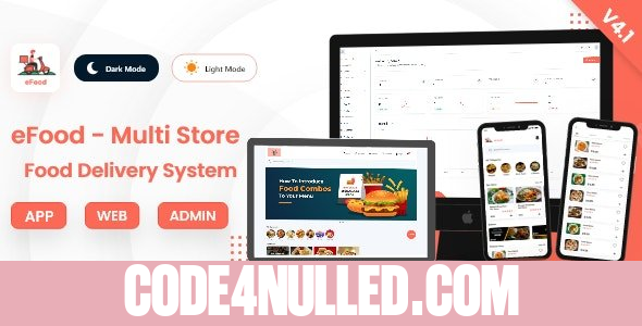 eFood v4.1 - Food Delivery App with Laravel Admin Panel + Delivery Man App