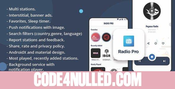 Radio Pro v2.0 - Multi-station Radio App with Admin Panel