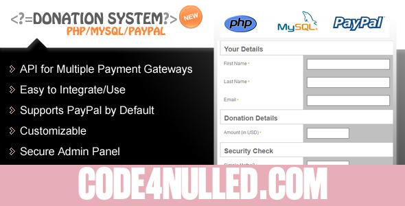Donation Form / PHP / PayPal / Advanced Reporting