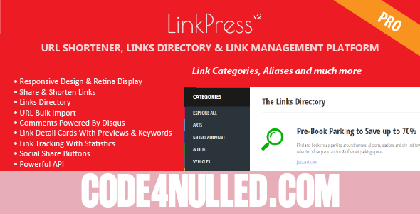 LinkPress Pro - Advanced URL Shortener, Links Directory & Link Management Platform