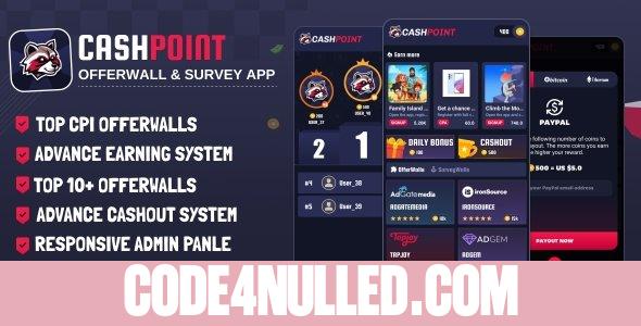 CashPoint Offers & Survay App with Admin Panel v1.8 - nulled