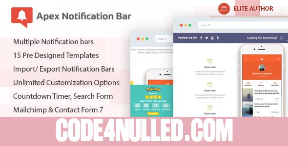 Apex Notification Bar v2.0.9 - Responsive Notification Bar Plugin for WordPress