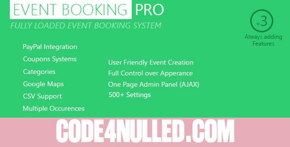 Event Booking Pro v3.951 - WP Plugin [paypal or offline]