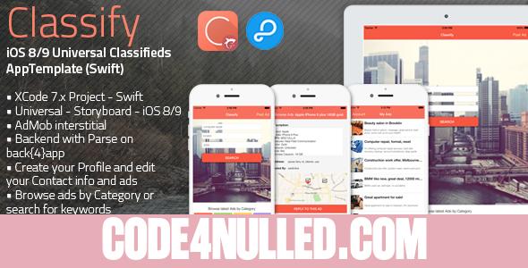 Classify - iOS 8/9 Universal Classifieds App Template (Swift)