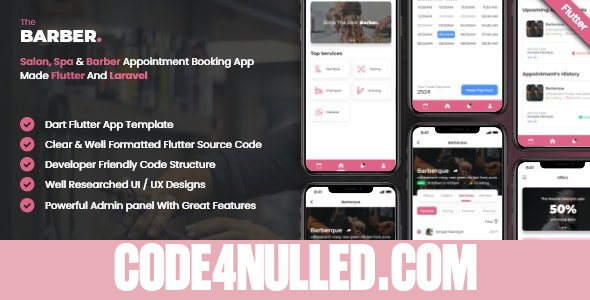 Salon Booking Management System With Mobile App using Flutter v3.6