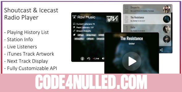 SHOUTcast and Icecast Radio Web Player v1.2