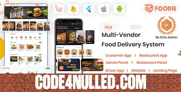 Foodie v6.0 - UberEats Clone - Food Delivery App - Multiple Restaurant Food Delivery Flutter App