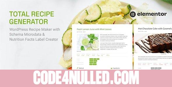 Total Recipe Generator v3.0.0 - Elementor addon