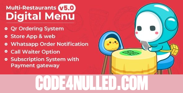 Chef v5.0 - Multi-restaurant Saas - Contact less Digital Menu Admin Panel with - React Native App