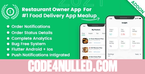 owner app for Multiple Restaurants Food Ordering Flutter App Mealup v4.0