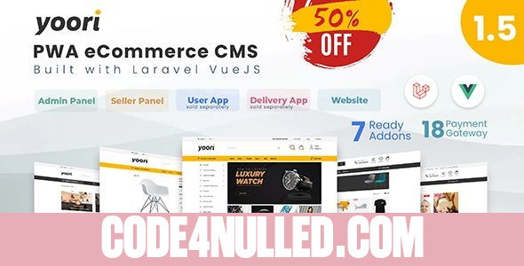 YOORI v1.5 - Laravel Vue Multi-Vendor PWA eCommerce CMS