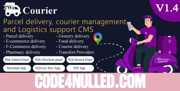 We Courier v1.4 - Courier and logistics management CMS with Merchant,Delivery app