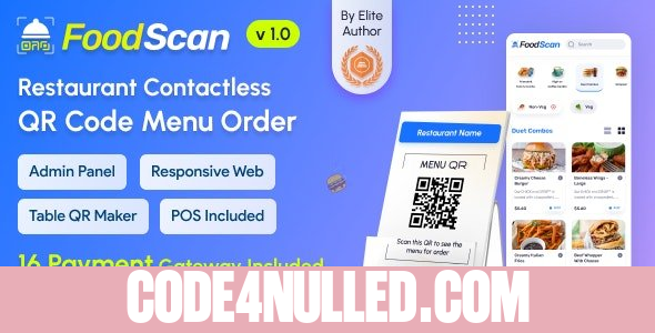 FoodScan v1.9 - Qr Code Restaurant Menu Maker and Contactless Table Ordering System with Restaurant POS