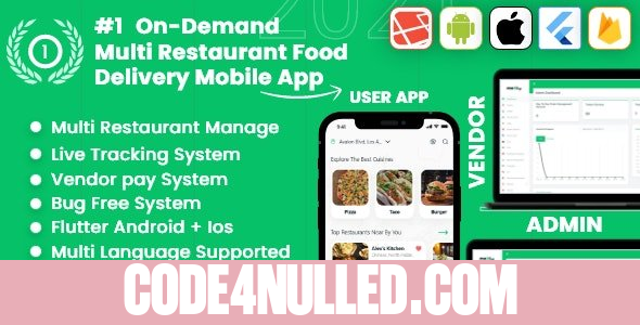 food delivery - Multiple Restaurants food Delivery Flutter App Mealup v5.0 - nulled