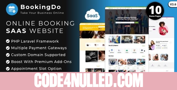 BookingDo SaaS v3.6 - Multi Business Appointment Scheduling & Service Booking Website Builder - nulled