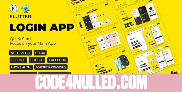 Pro Flutter Login App, Frontend, Backend, Firebase - Modern Minimal Flutter App for any Application
