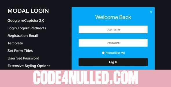 Modal Login v2.0.3 - Register Forgotten Wordpress Plugin