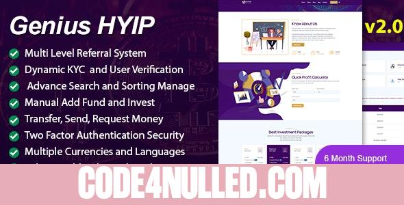 Genius HYIP v2.0 - All in One Investment Platform